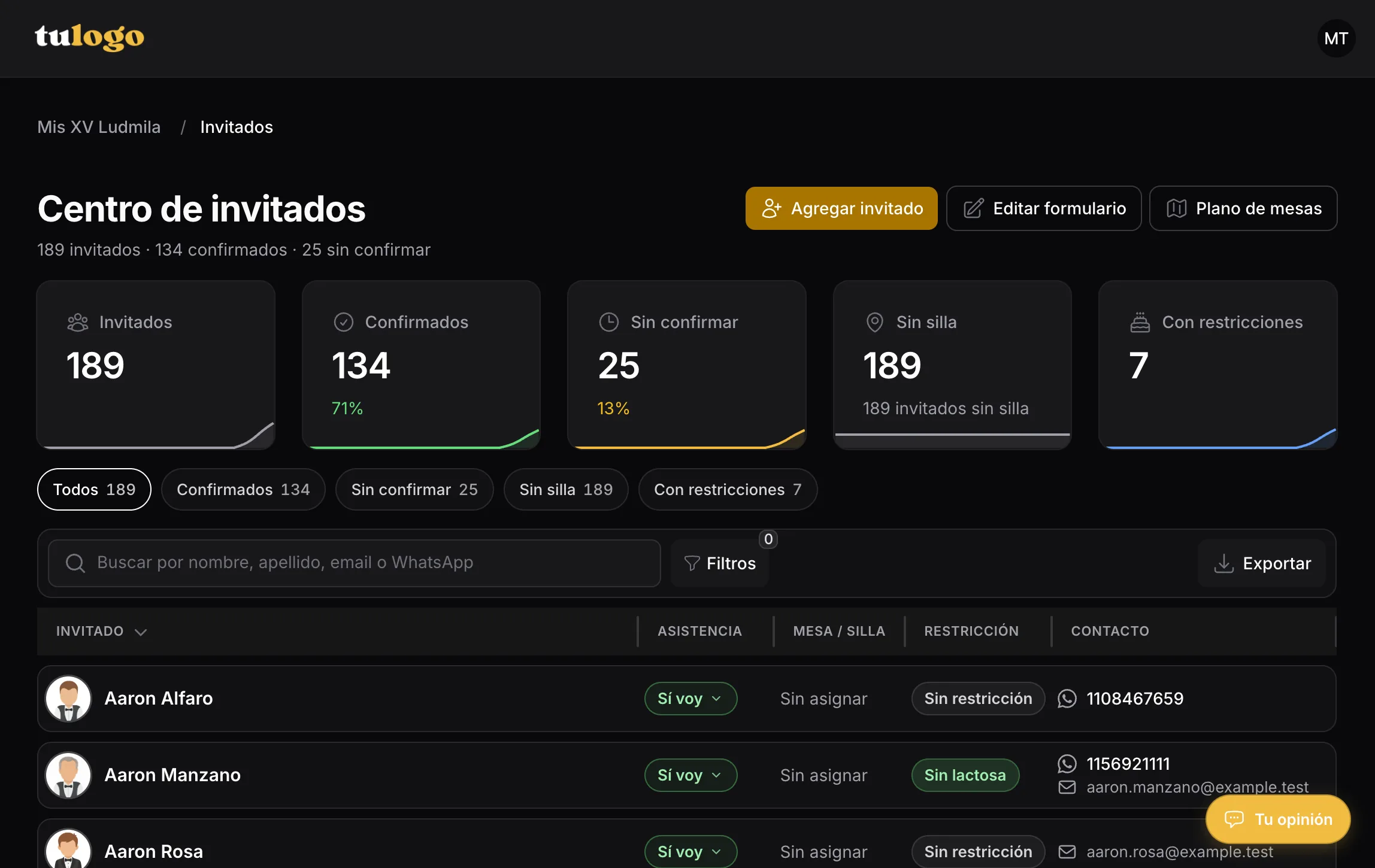 Captura del centro de invitados en EDPro (1 de 4)